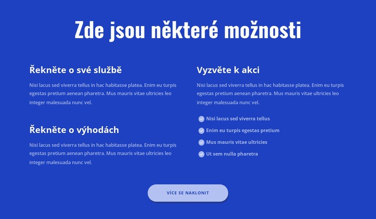 Zde jsou některé možnosti Šablona HTML