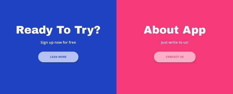 Text and button in cells CSS Template