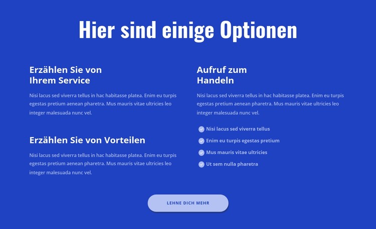 Hier sind einige Optionen CSS-Vorlage