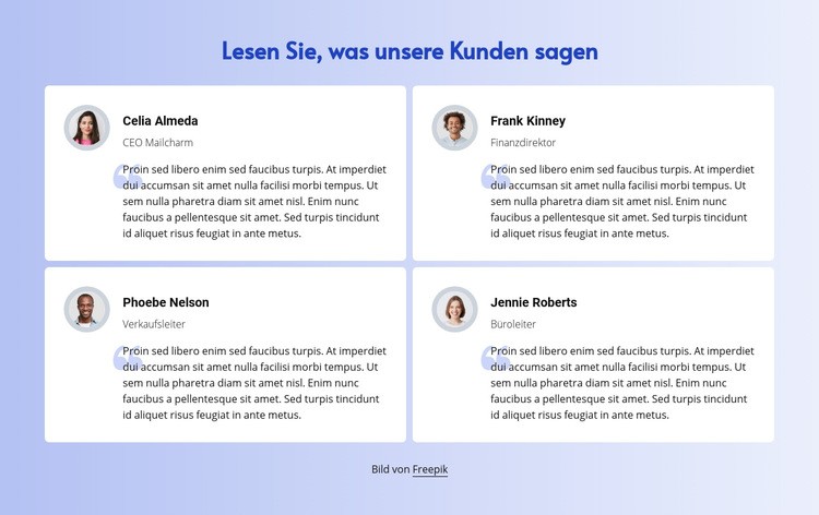 Lesen Sie, was Kunden sagen HTML5-Vorlage