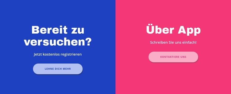 Text und Schaltfläche in Zellen Website design