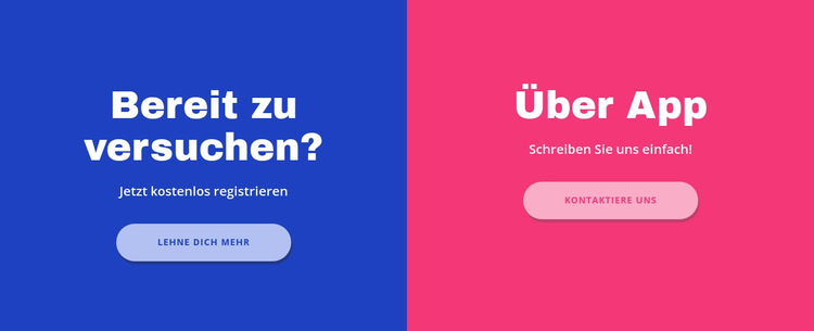 Text und Schaltfläche in Zellen Website-Vorlage