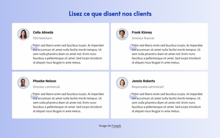 Lisez ce que disent les clients Créateur de site Web HTML