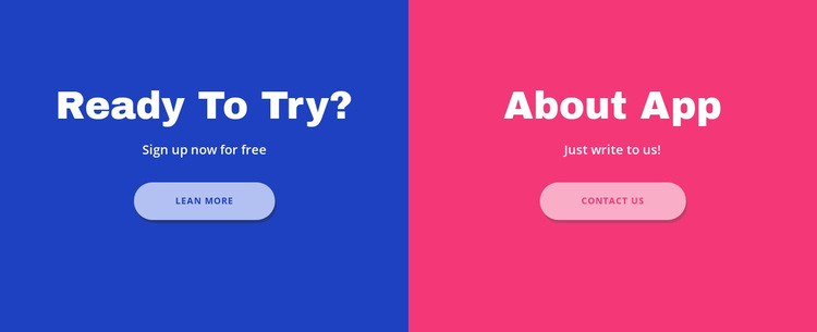 Text and button in cells HTML5 Template