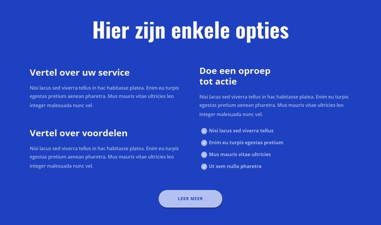 Hier zijn enkele opties Html Website Builder