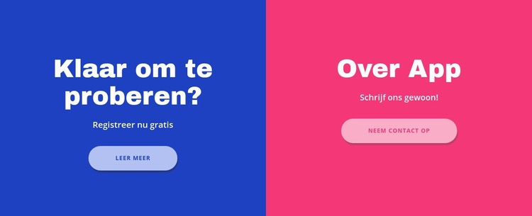 Tekst en knop in cellen Website Builder-sjablonen