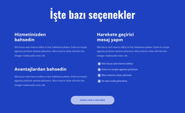 İşte Bazı Seçenekler - Basit Web Sitesi Şablonu