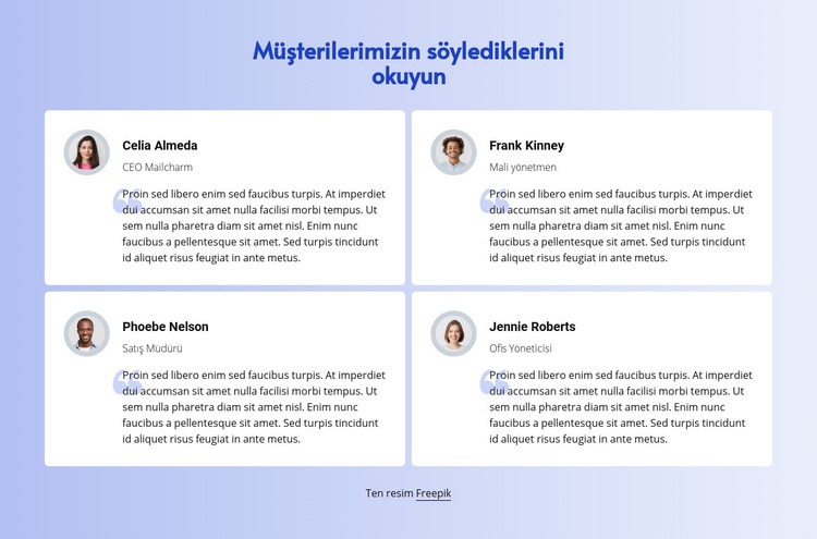 Müşterilerin söylediklerini okuyun Web sitesi tasarımı