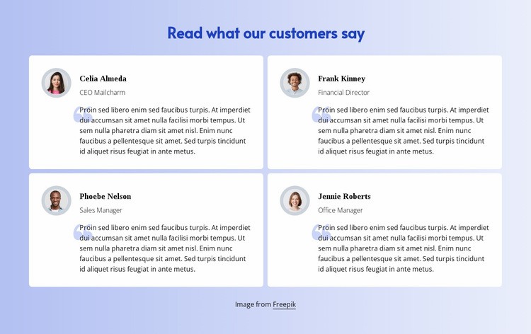 Read what customers say Web Page Design