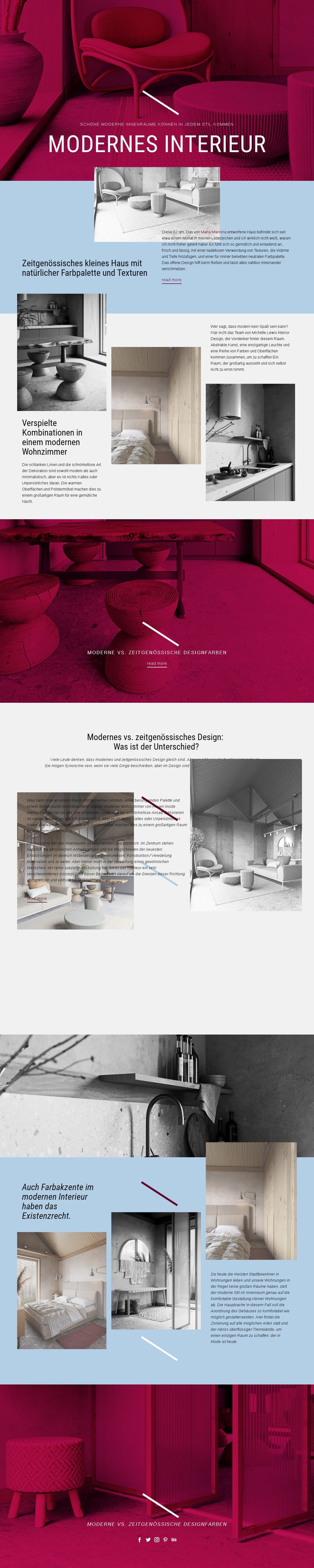 Modernes Interieur Website-Modell