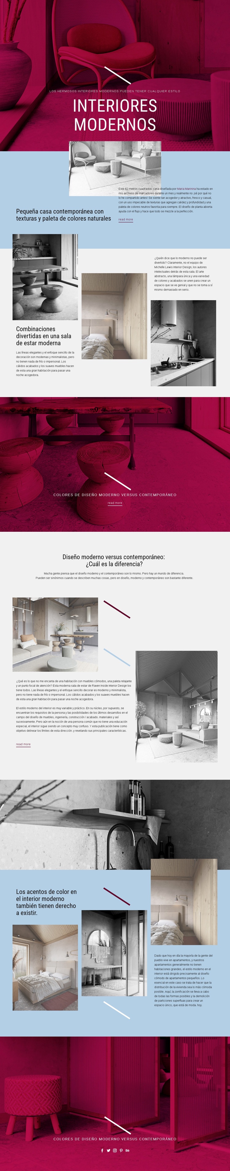 Interiores Modernos Maqueta de sitio web
