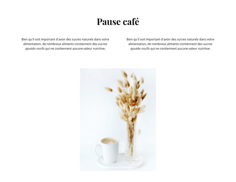 Pause pour un délicieux café Créateur de site Web HTML