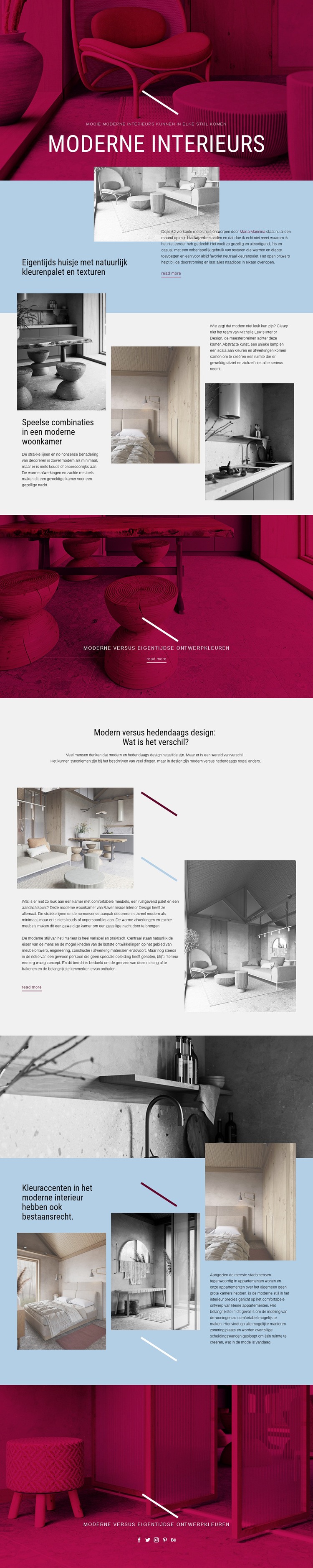 Moderne interieurs Website ontwerp
