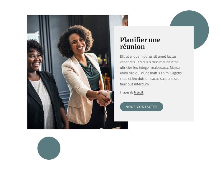 Planifier une réunion Modèles de constructeur de sites Web