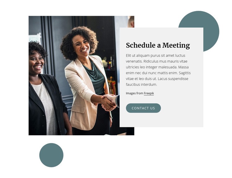 Shedule a meeting Web Page Design