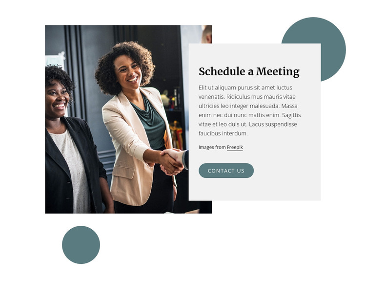 Shedule a meeting WordPress Theme