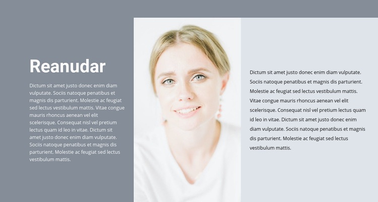 Currículum de la cosmetóloga Maqueta de sitio web