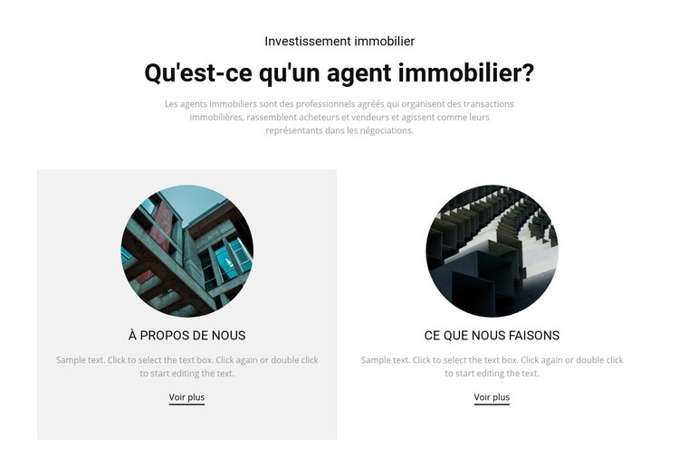 Agent immobilier d'entreprise Maquette de site Web