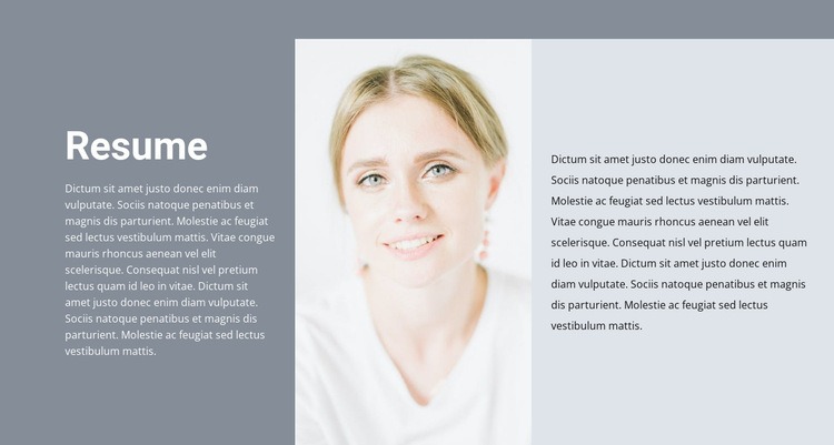 Cosmetologist's resume Homepage Design