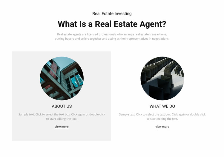 Business real estate agent Html Website Builder
