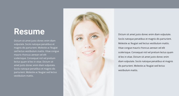 Cosmetologist's resume Website Mockup