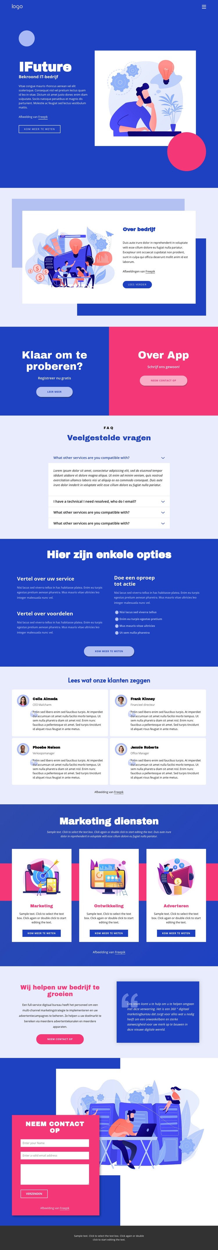 IT-oplossingen en marketing Html Website Builder