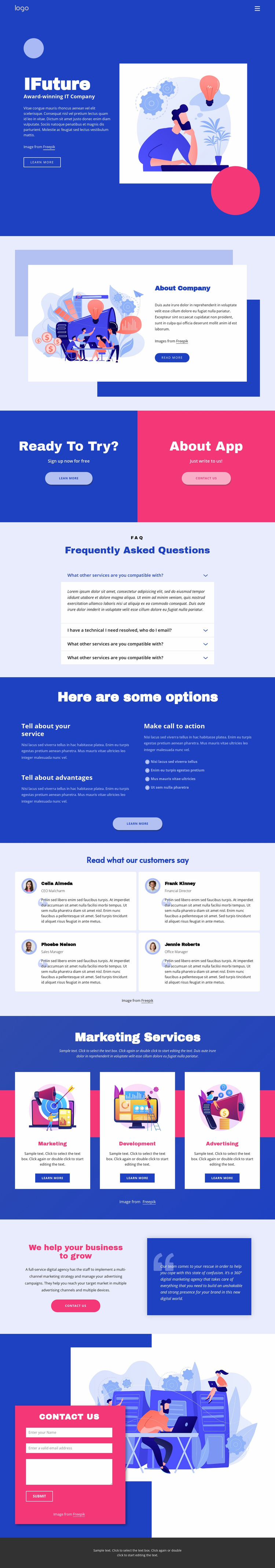 IT solutions and marketing Website Mockup