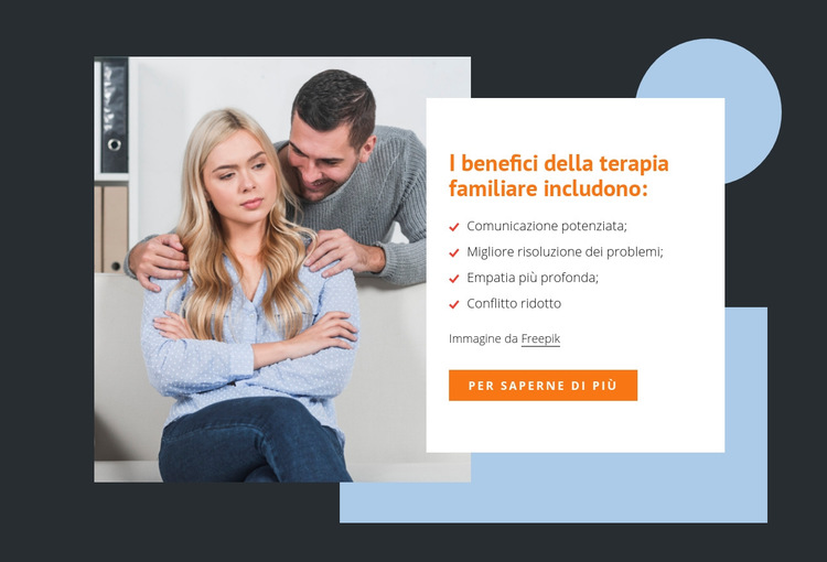 I benefici della terapia familiare Modello di sito Web