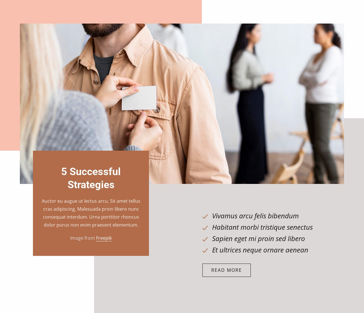 5 Successful strategies Website Mockup