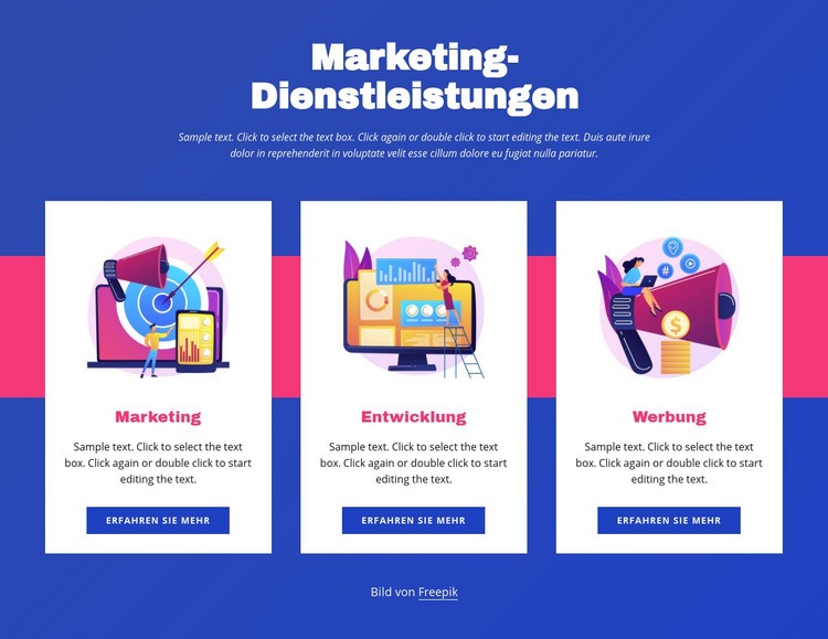 Marketing-Dienstleistungen Website-Modell