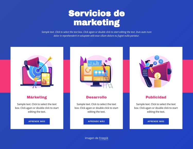 Servicios de marketing Plantilla de una página