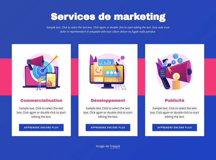Services de marketing Conception de site Web