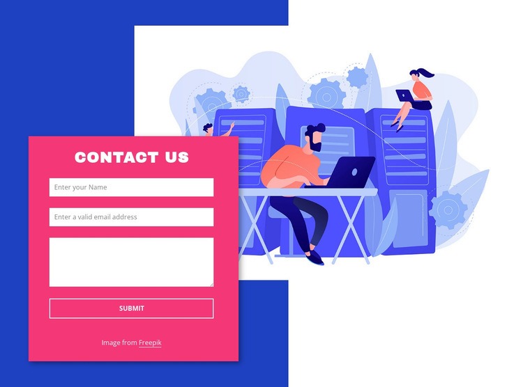 Contact form with image and shape Homepage Design