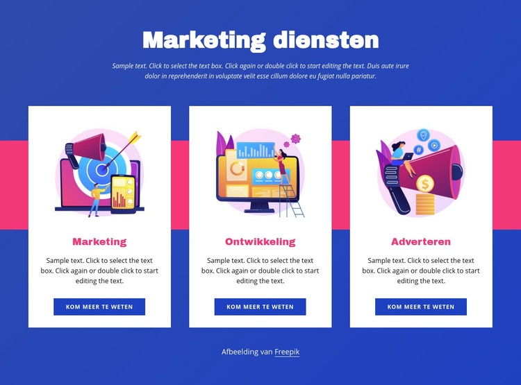 Marketing diensten Bestemmingspagina