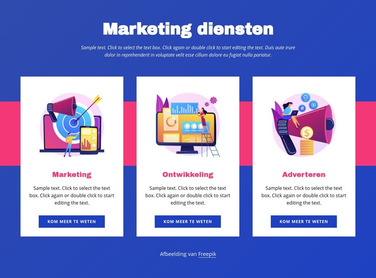 Marketing diensten Website Builder-sjablonen