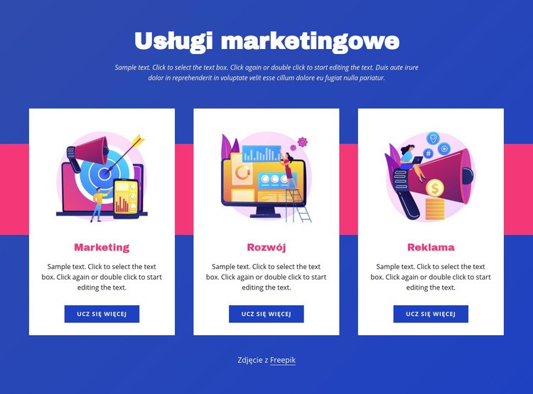 Usługi marketingowe Szablony do tworzenia witryn internetowych