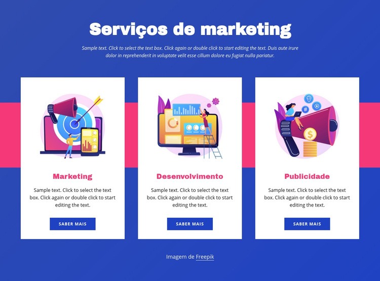 Serviços de marketing Construtor de sites HTML