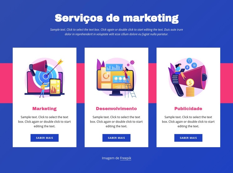 Serviços de marketing Modelo de uma página