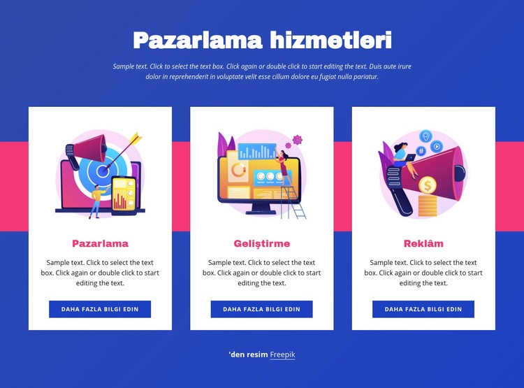 Pazarlama hizmetleri Html Web Sitesi Oluşturucu