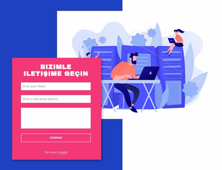 Resim ve şekil içeren iletişim formu Html Web Sitesi Oluşturucu