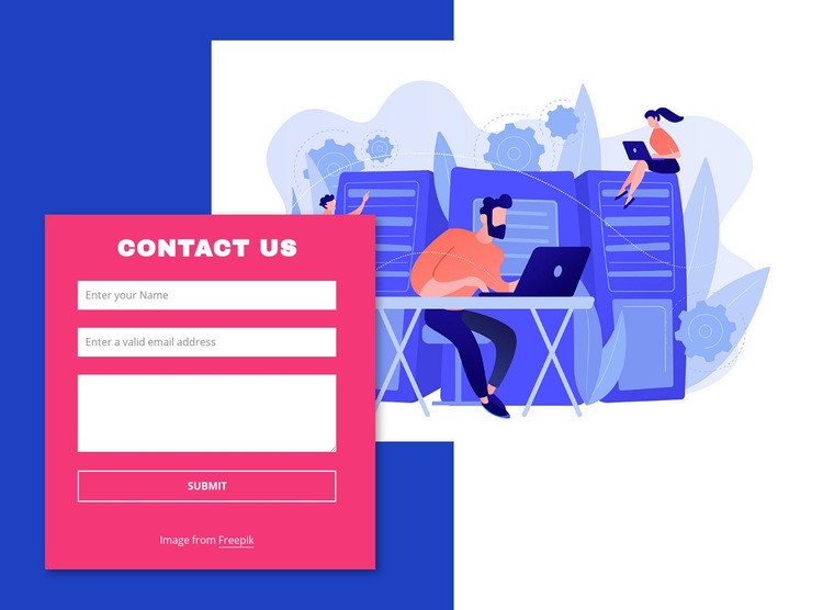 Contact form with image and shape Web Page Design