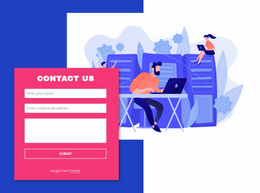 Website Layout For Contact Form With Image And Shape