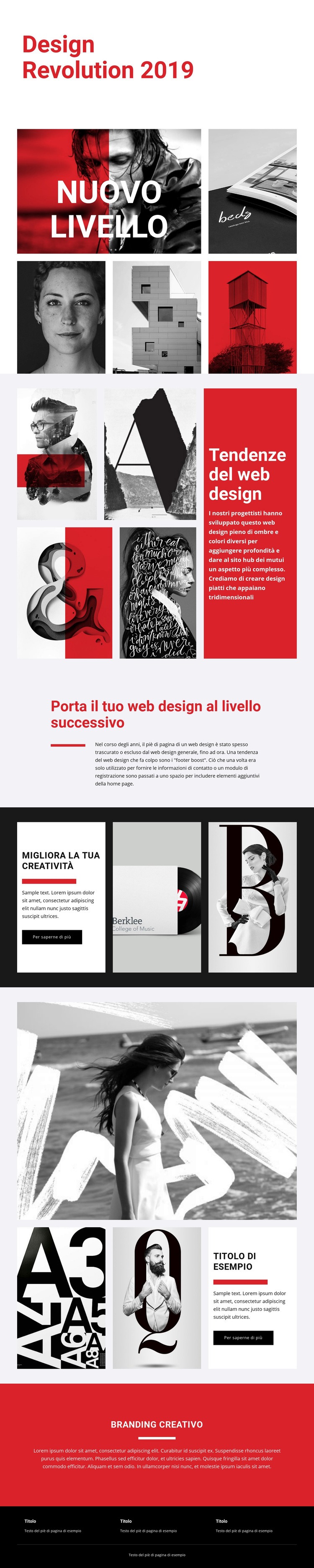 Rivoluzione del design dell'arte Costruttore di siti web HTML