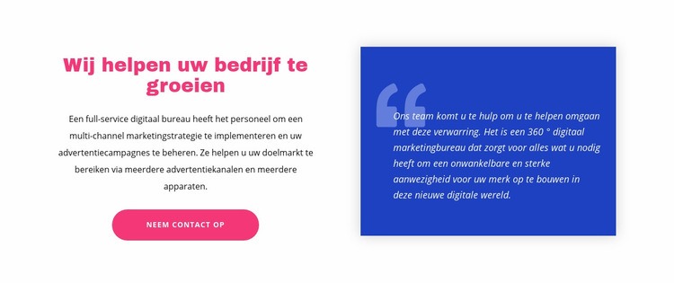 Citaat op achtergrond en tekst Html Website Builder