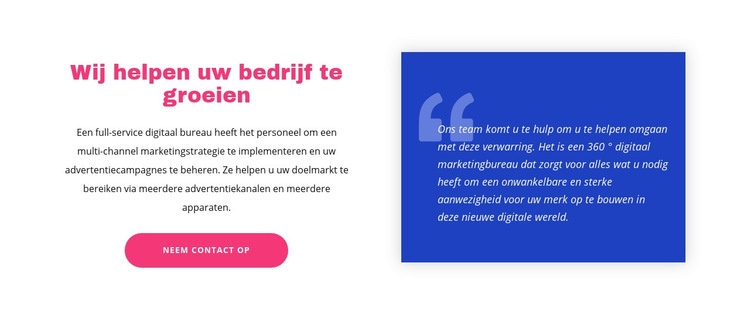 Citaat op achtergrond en tekst HTML5-sjabloon