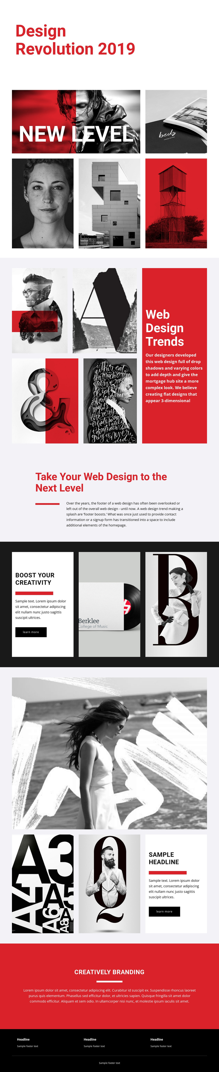 Revolution of designing art One Page Template