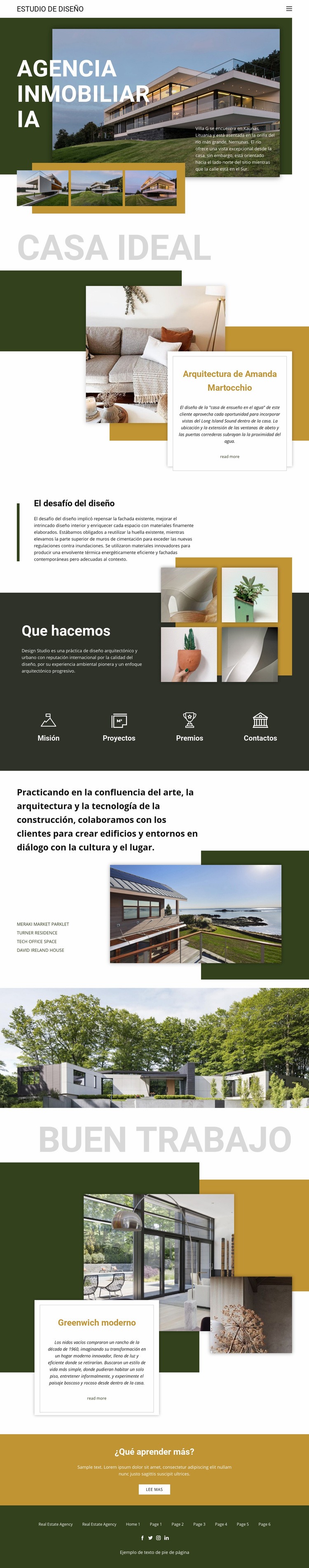 Agencia inmobiliaria de ensueño Diseño de páginas web