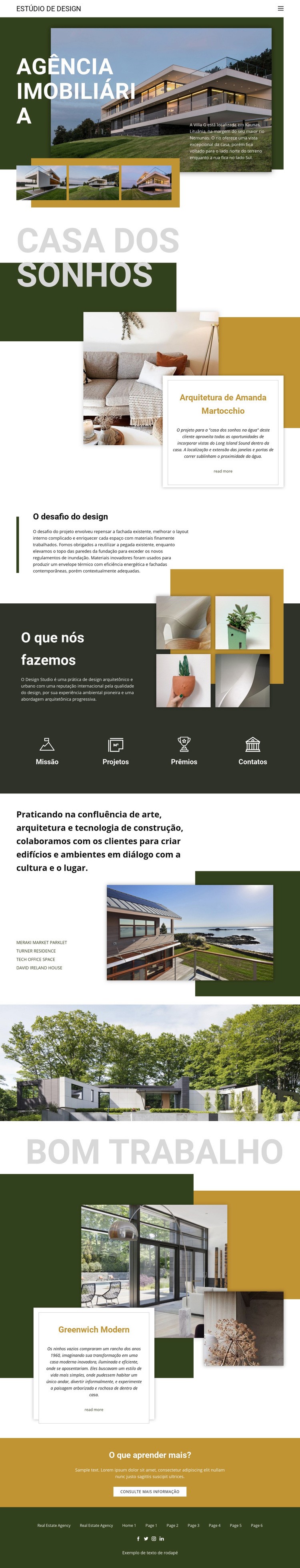 Agência imobiliária de sonho Maquete do site