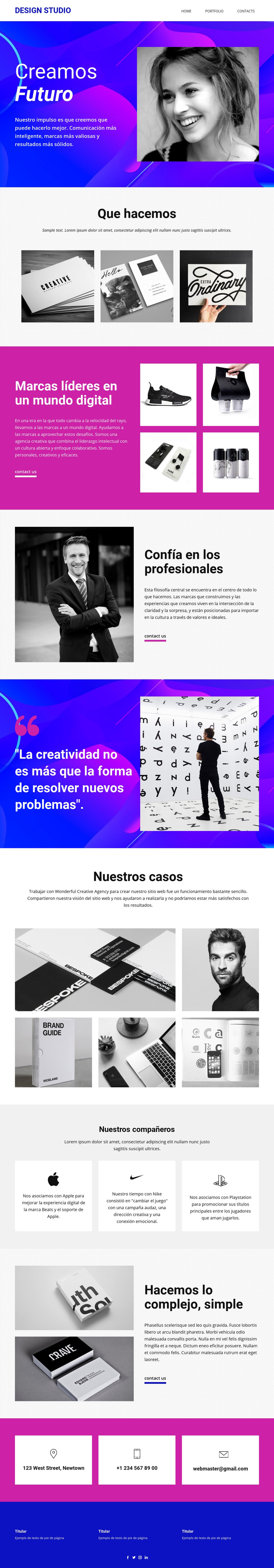 Arte y diseño progresivo Plantilla de sitio web