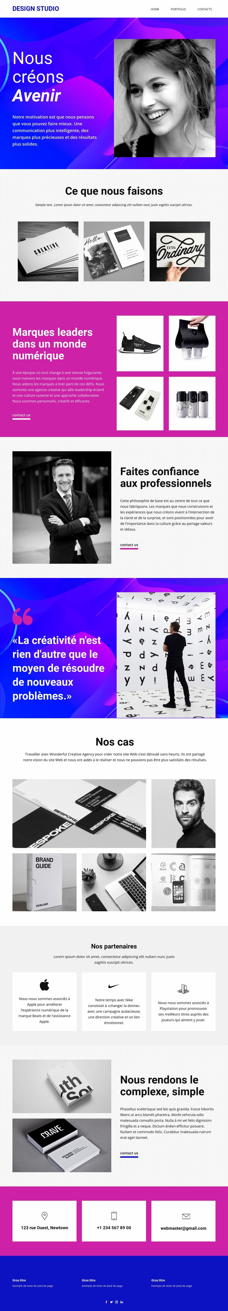 Art et design progressifs Créateur de site Web HTML